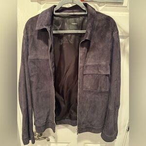 Theory Men's Suede Jacket Size Large - Navy